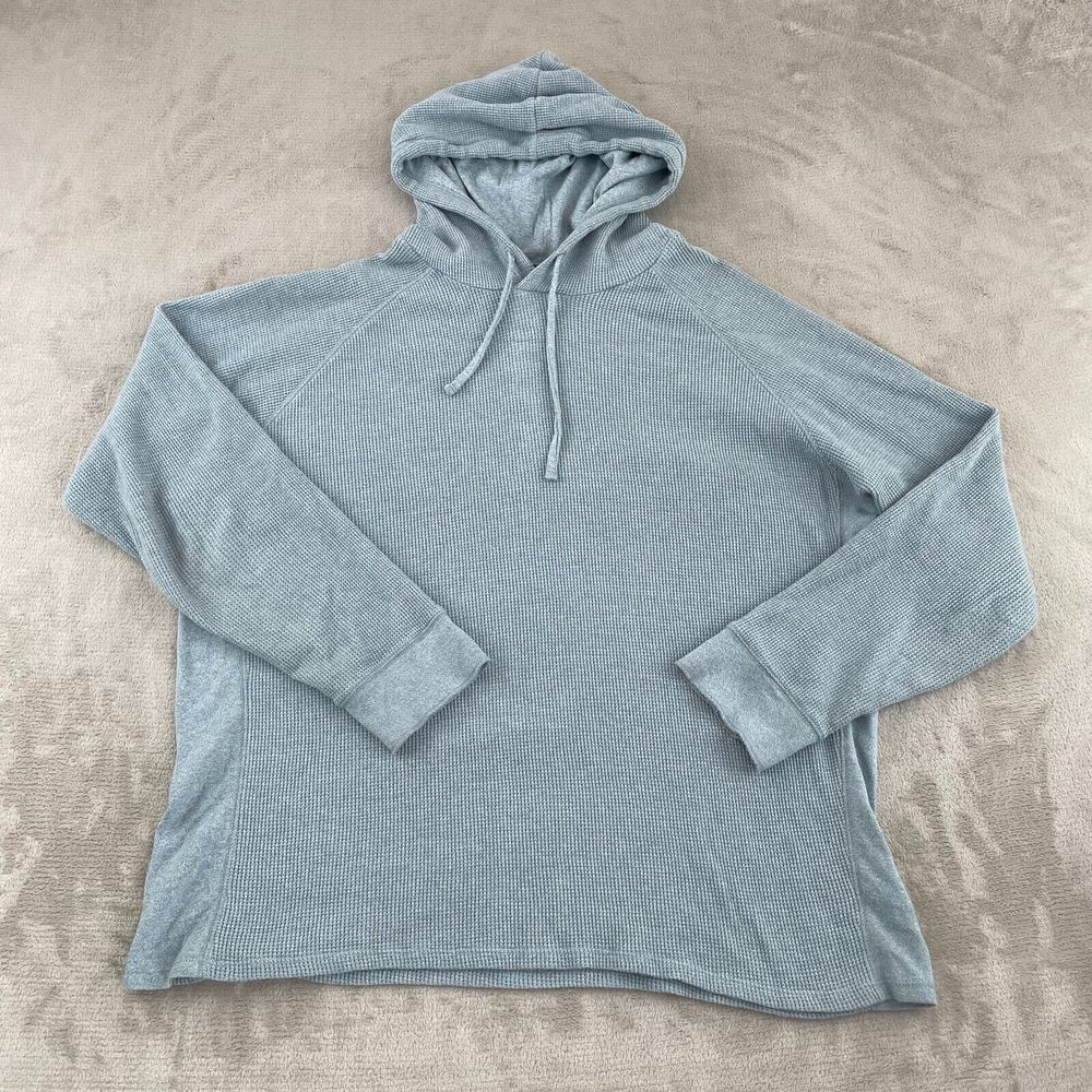 Vince Mouline Thermal Hoodie MEN 2XL Light Blue Essential Pullover Designer $198